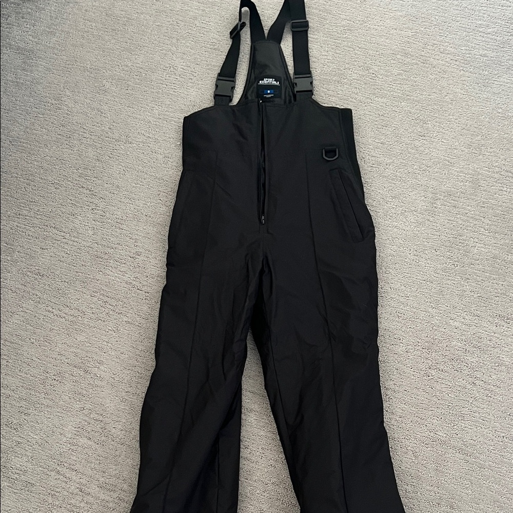 Essentials Black Insulated Ski Bib with Adjustable Straps